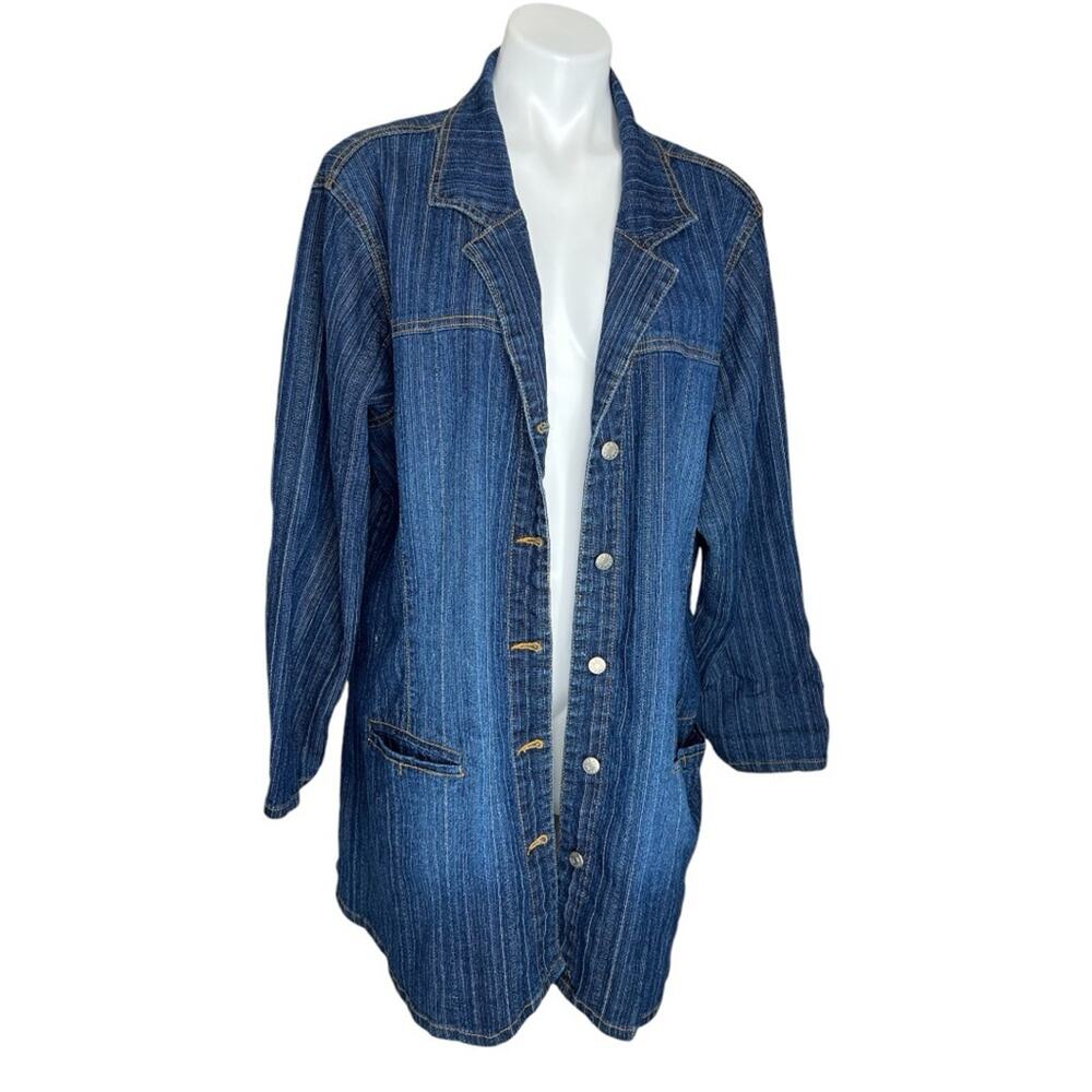 Y2K The Blues Denim Jacket Tunic Blouse plus size 2X